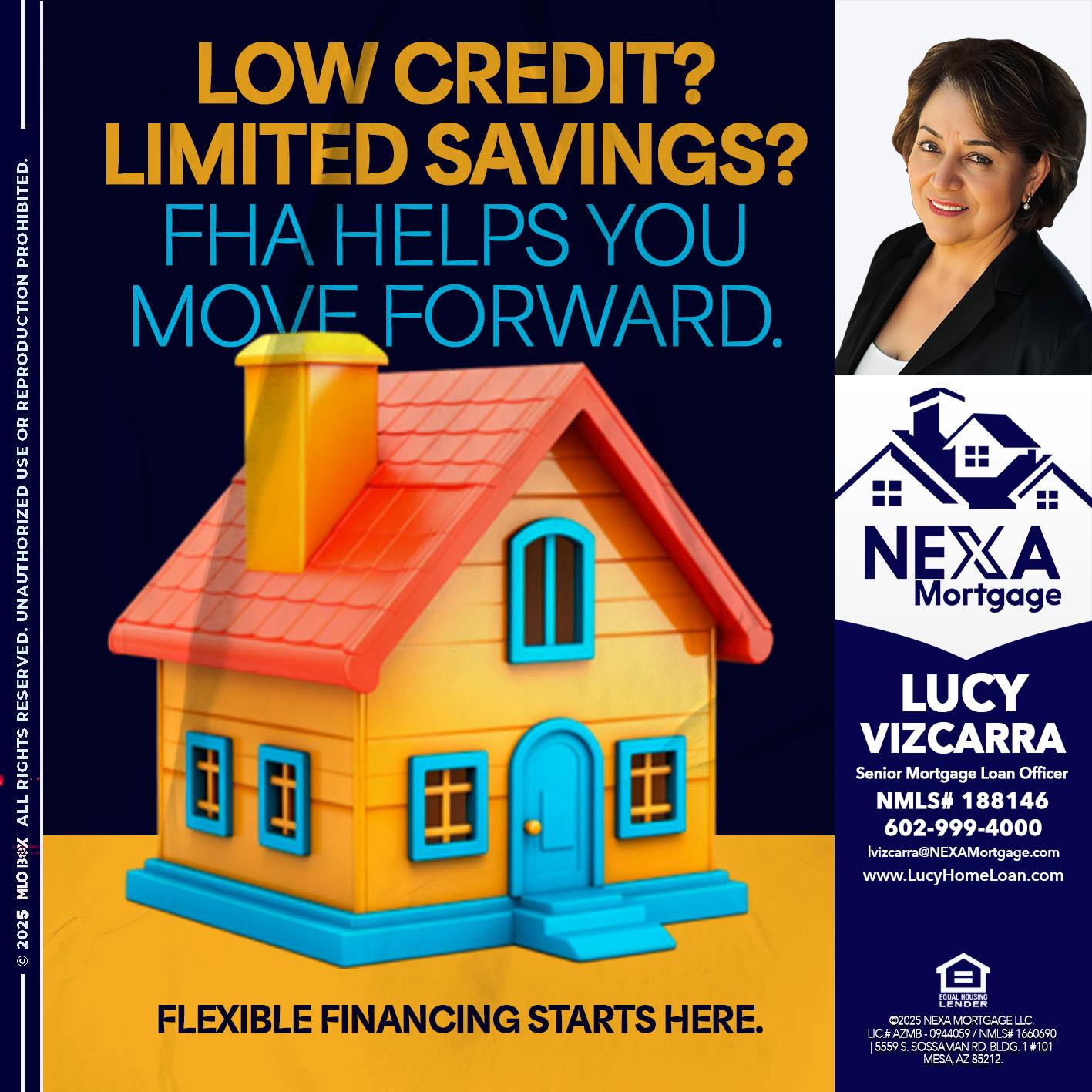 LOW CREDIT? - Lucy Vizcarra -Mortgage Loan Officer