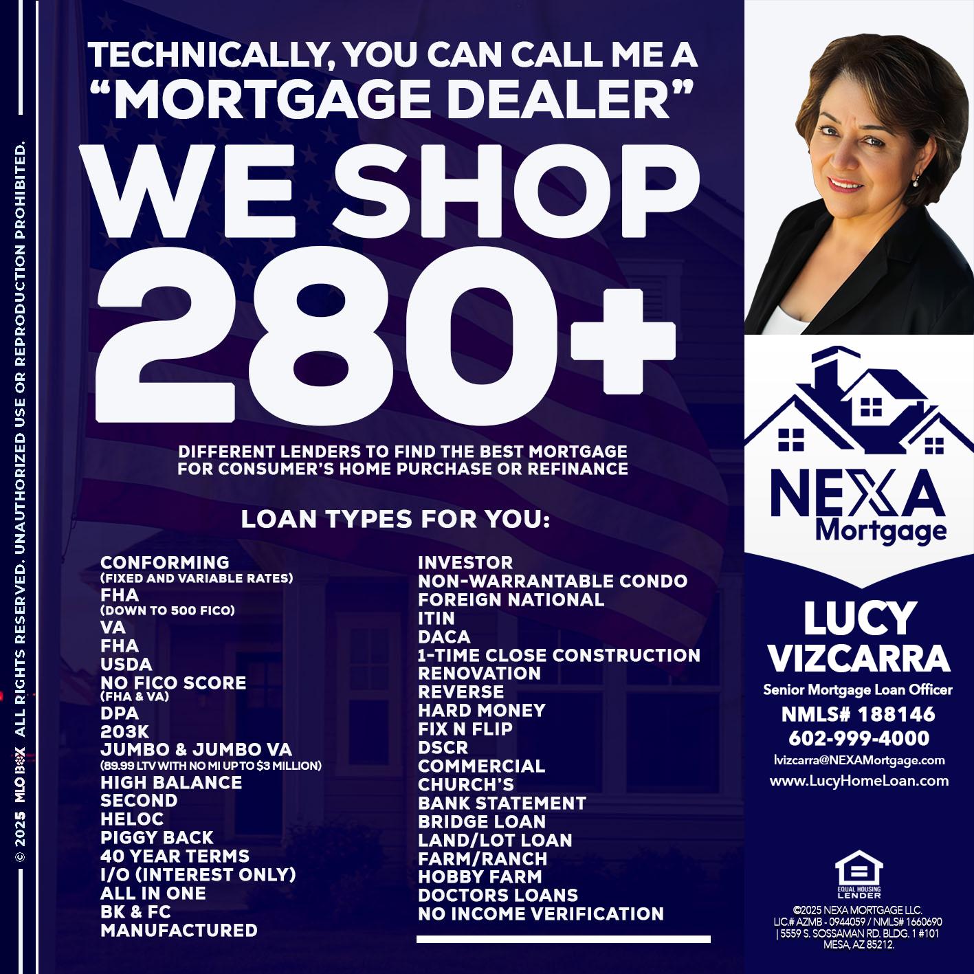 WE SHOP 280 + - Lucy Vizcarra -Mortgage Loan Officer