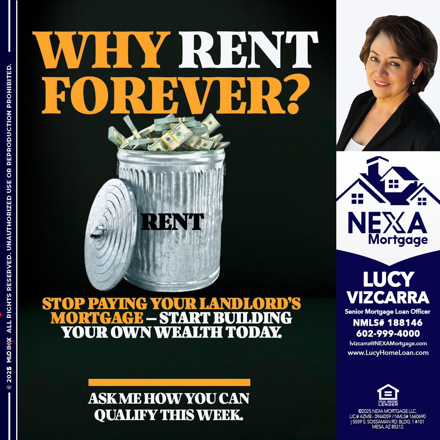 why rent? - Lucy Vizcarra -Mortgage Loan Officer