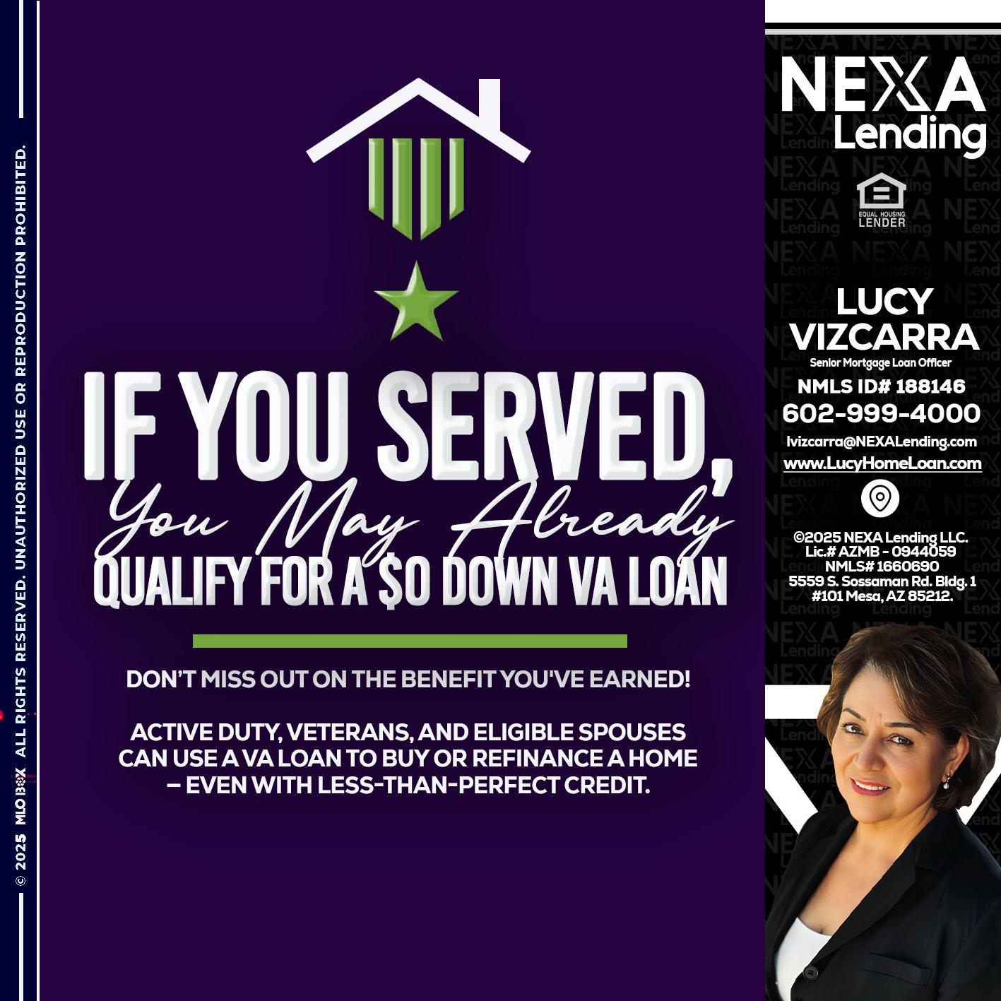 IF YOU SERVED - Lucy Vizcarra -Mortgage Loan Officer