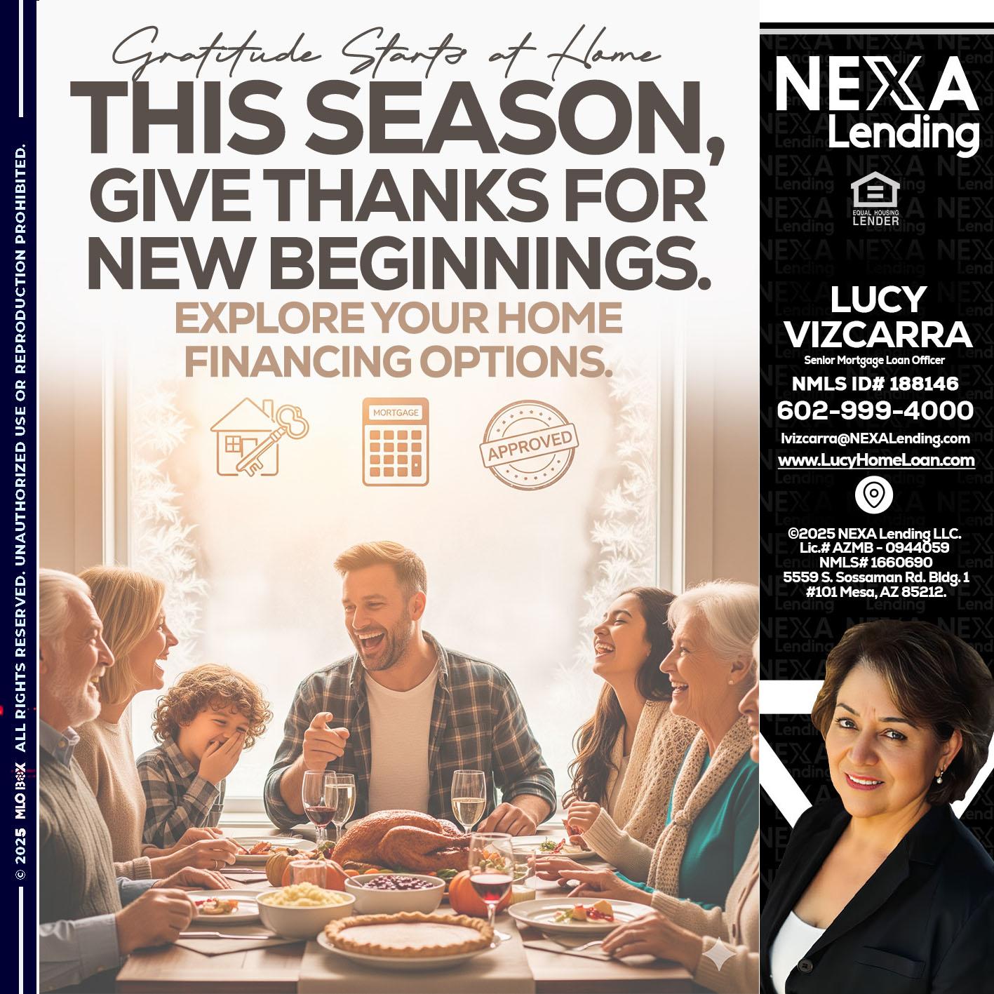 THIS SEASON - Lucy Vizcarra -Mortgage Loan Officer