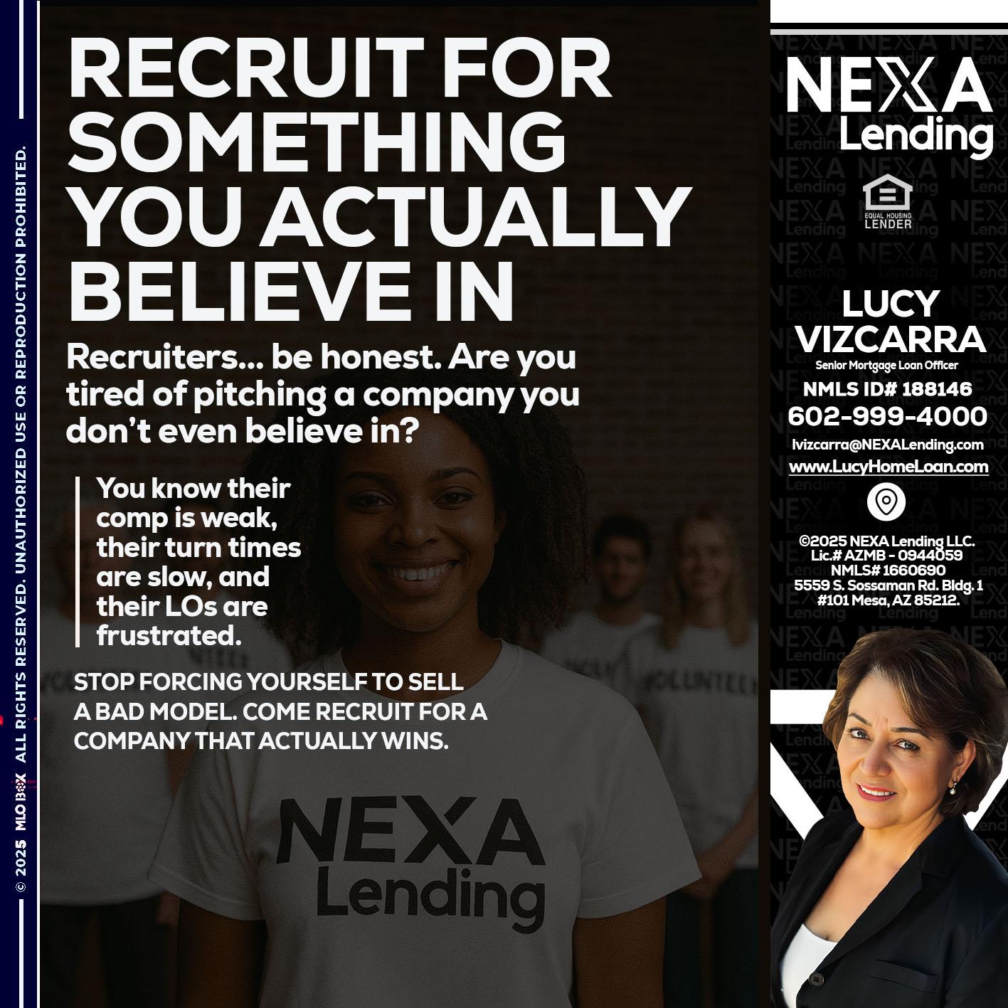 RECRUITING - Lucy Vizcarra -Mortgage Loan Officer