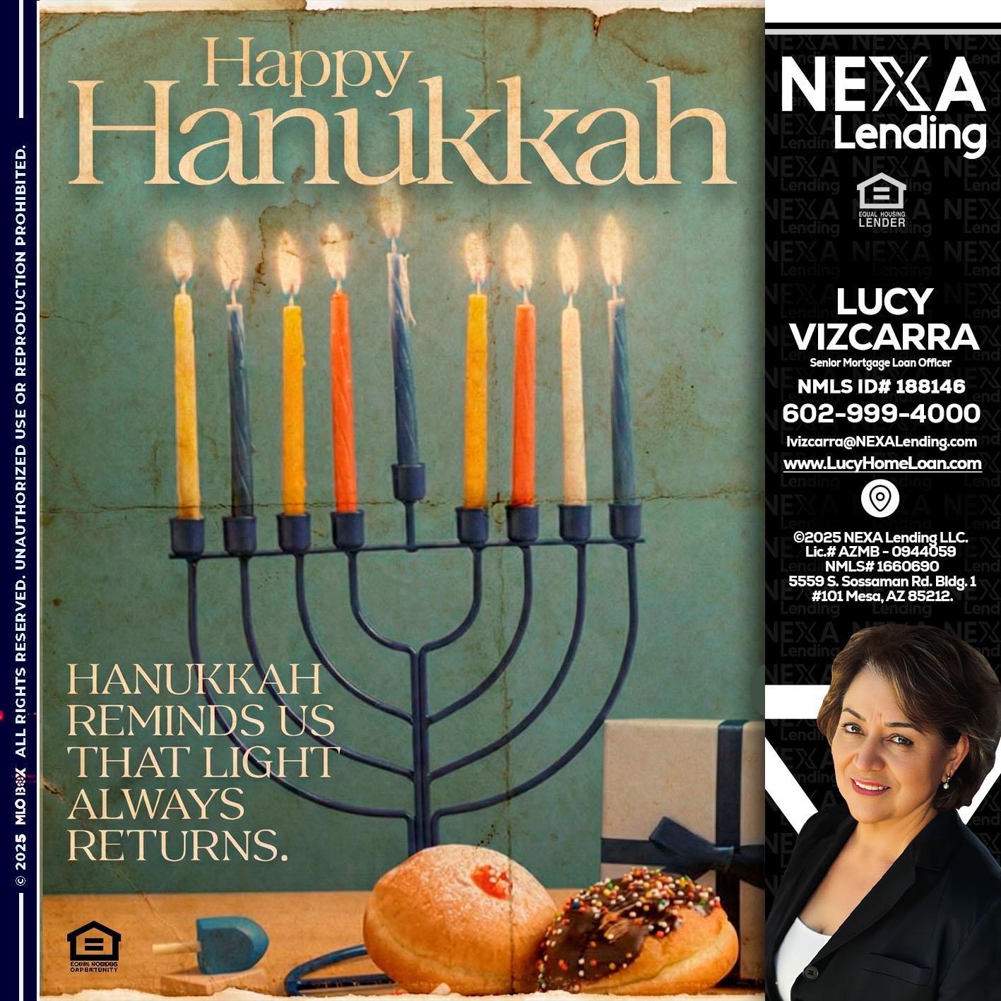 HAPPY HANUKKAH - Lucy Vizcarra -Mortgage Loan Officer