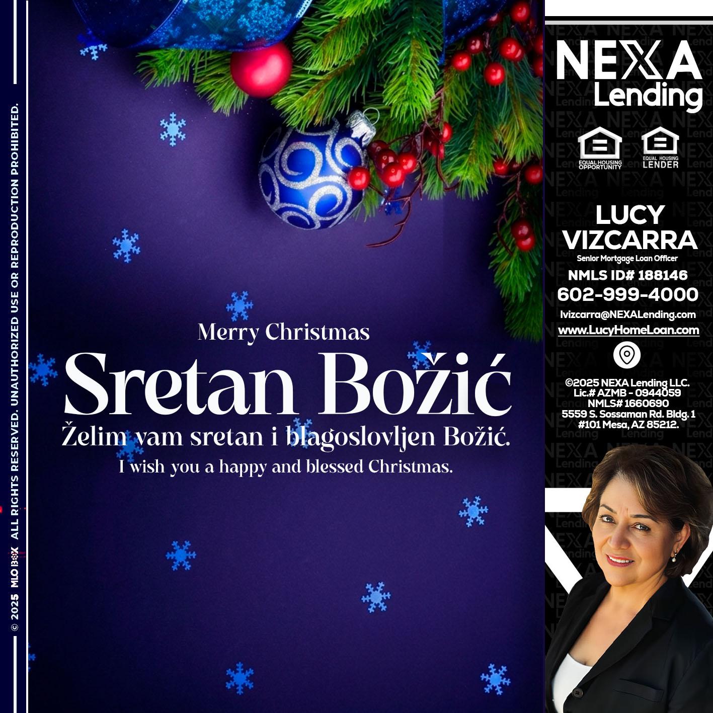 Sretan Božić - Lucy Vizcarra -Mortgage Loan Officer