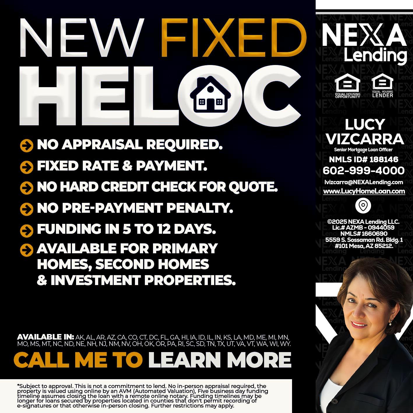 HELOC - Lucy Vizcarra -Mortgage Loan Officer