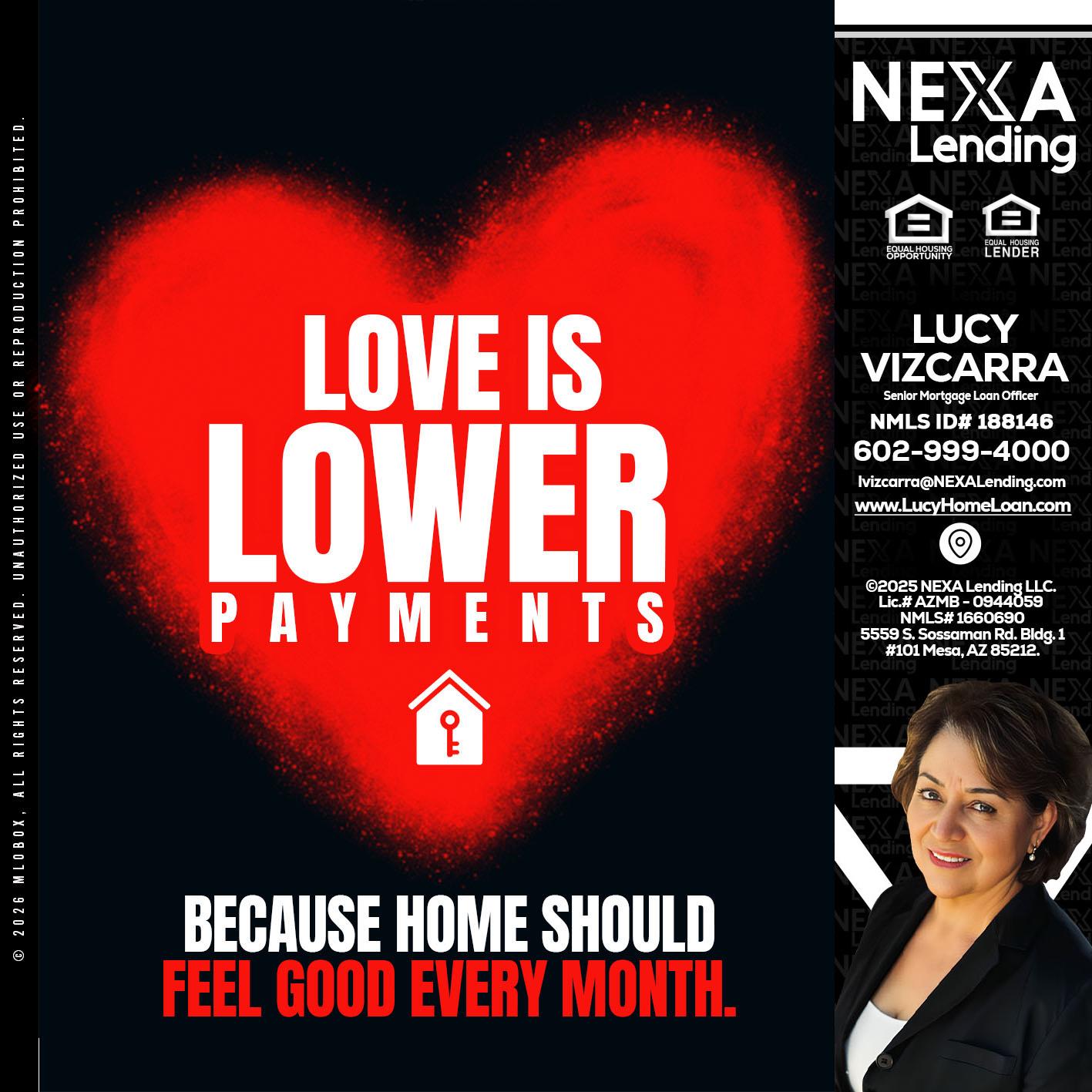 LOVE IS LOWER - Lucy Vizcarra -Mortgage Loan Officer