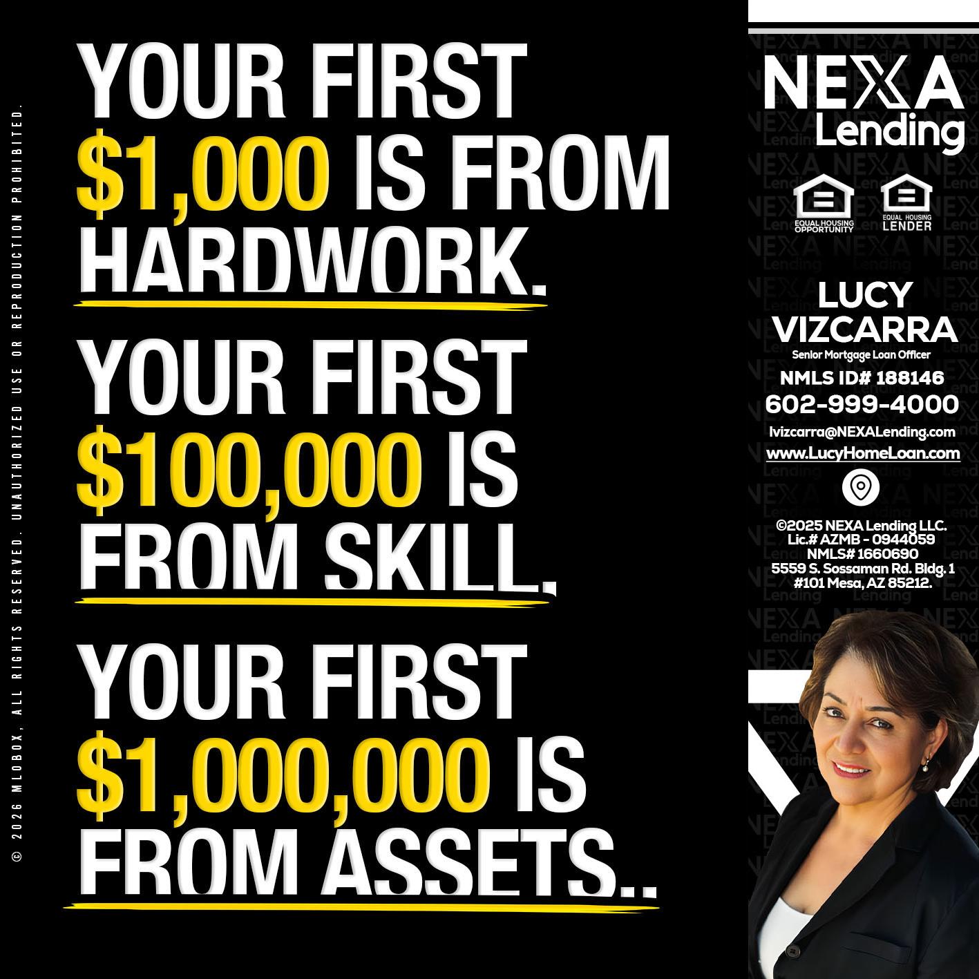YOUR FIRST $1000 - Lucy Vizcarra -Mortgage Loan Officer