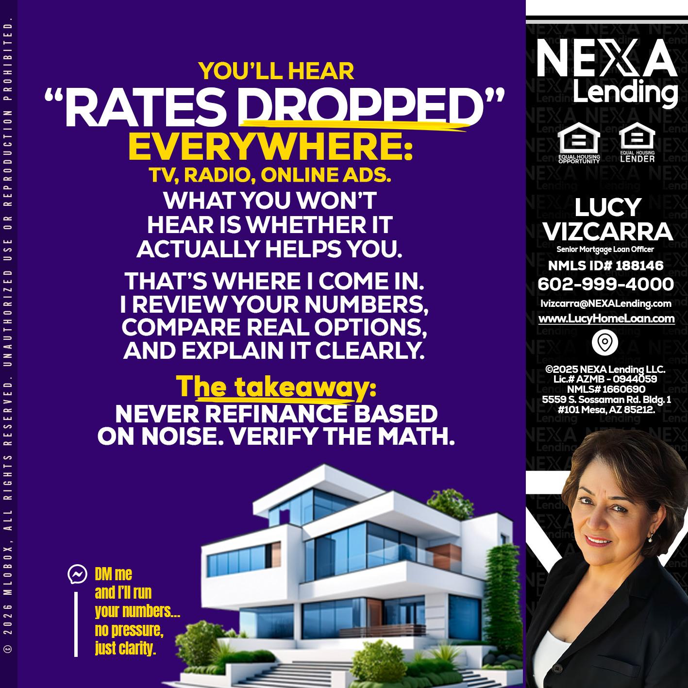 RATES DOPPED - Lucy Vizcarra -Mortgage Loan Officer