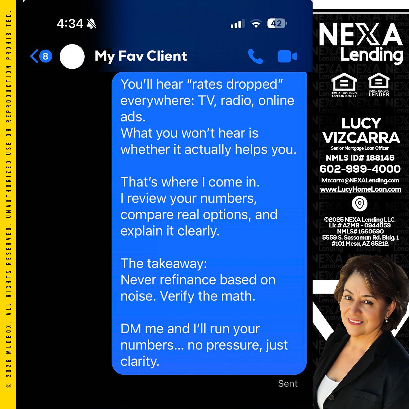 MY FAV CLIENT - Lucy Vizcarra -Mortgage Loan Officer