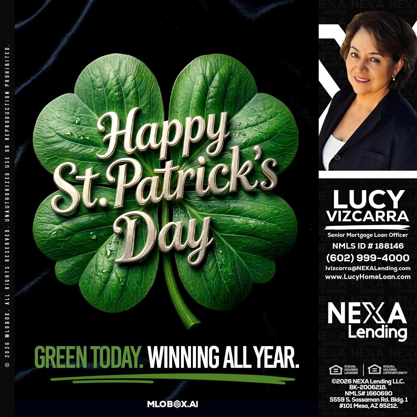 happy st. Patricks day - Lucy Vizcarra -Mortgage Loan Officer