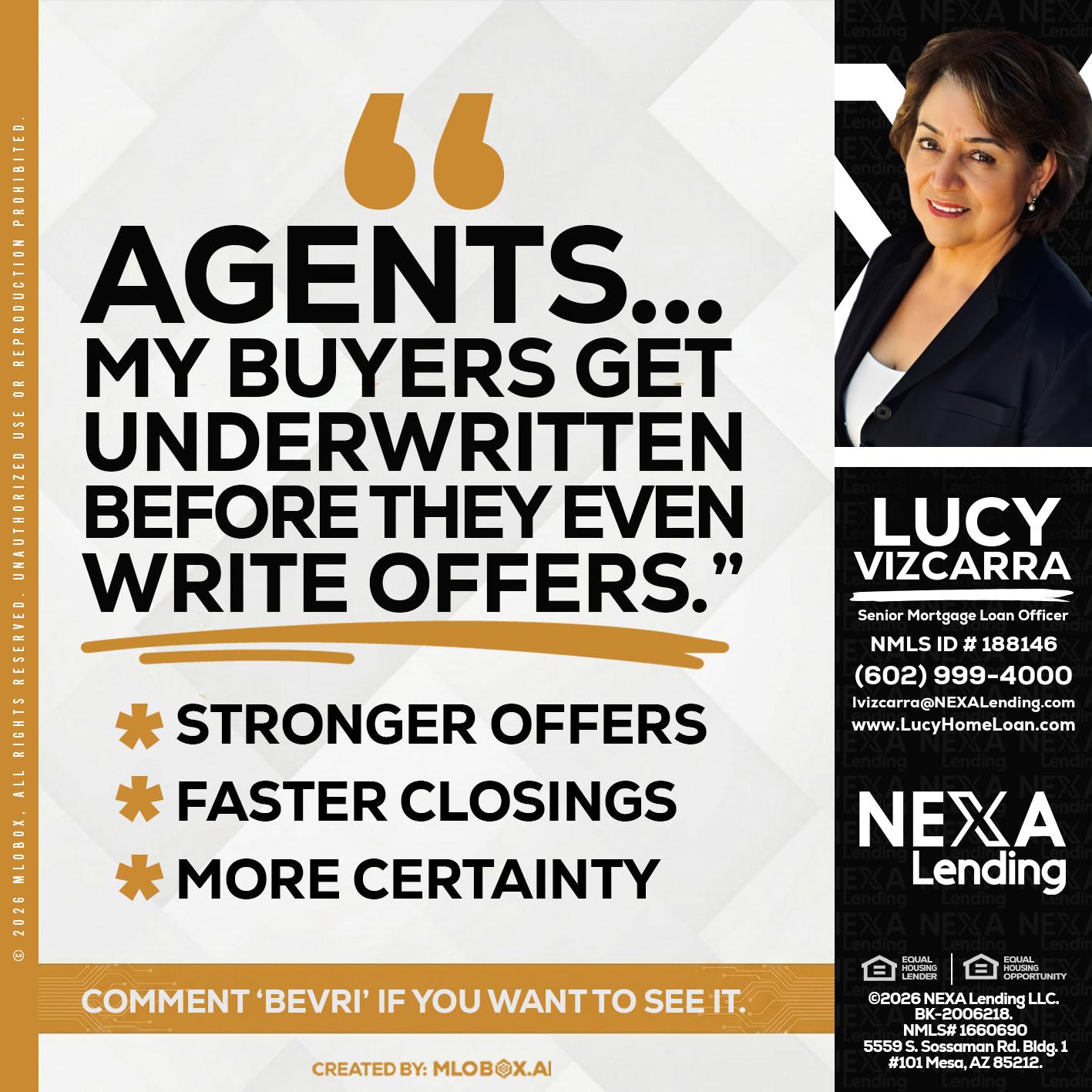 agents - Lucy Vizcarra -Mortgage Loan Officer