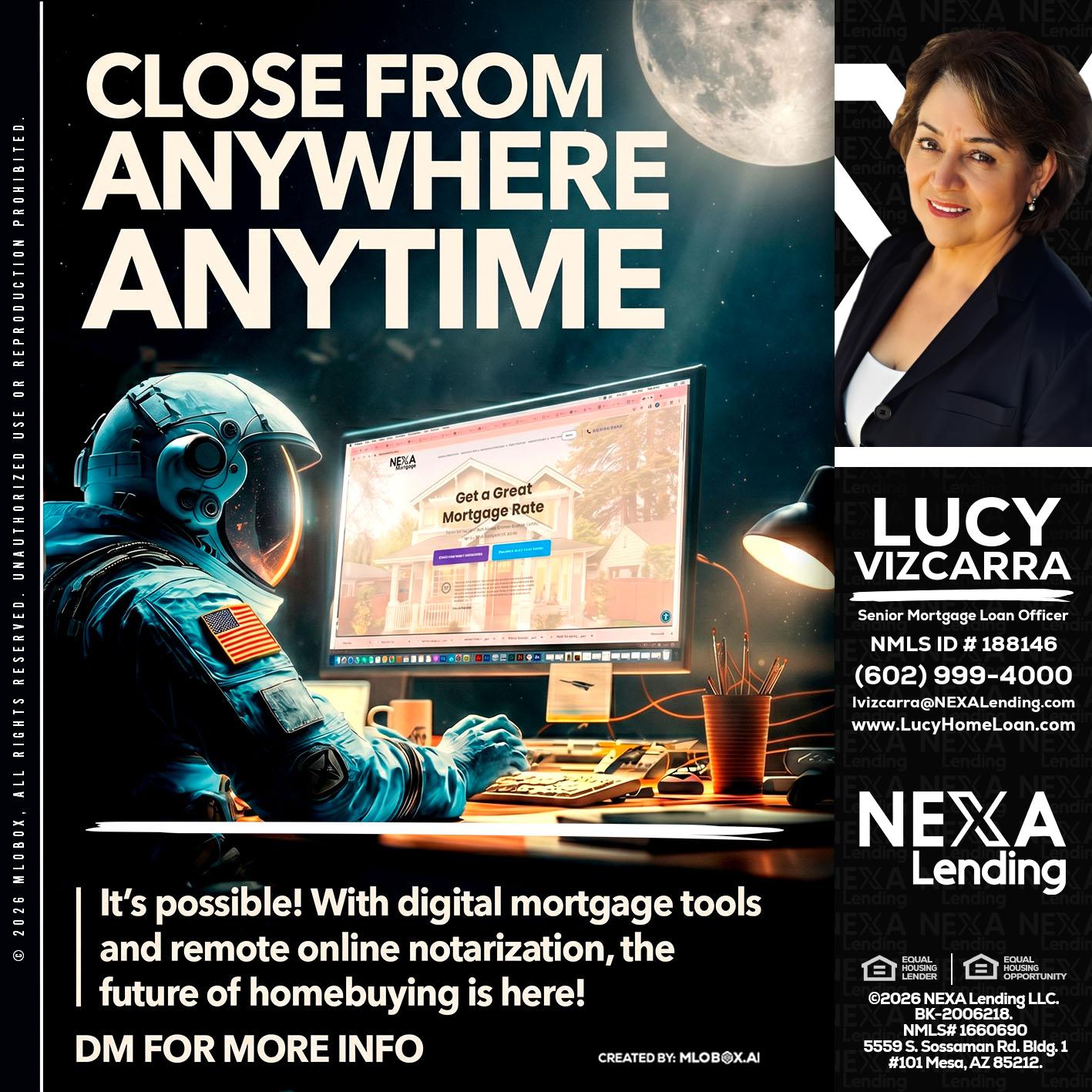 CLOSE FROM - Lucy Vizcarra -Mortgage Loan Officer