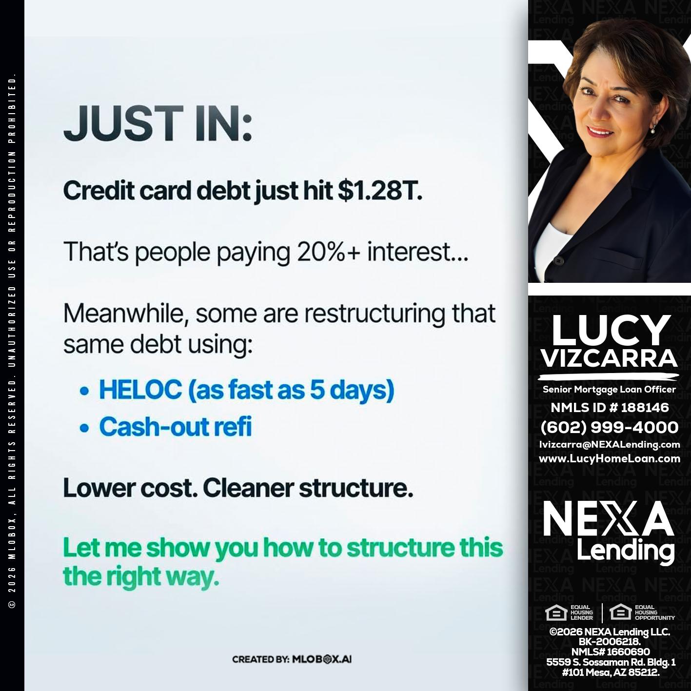 JUST IN - Lucy Vizcarra -Mortgage Loan Officer
