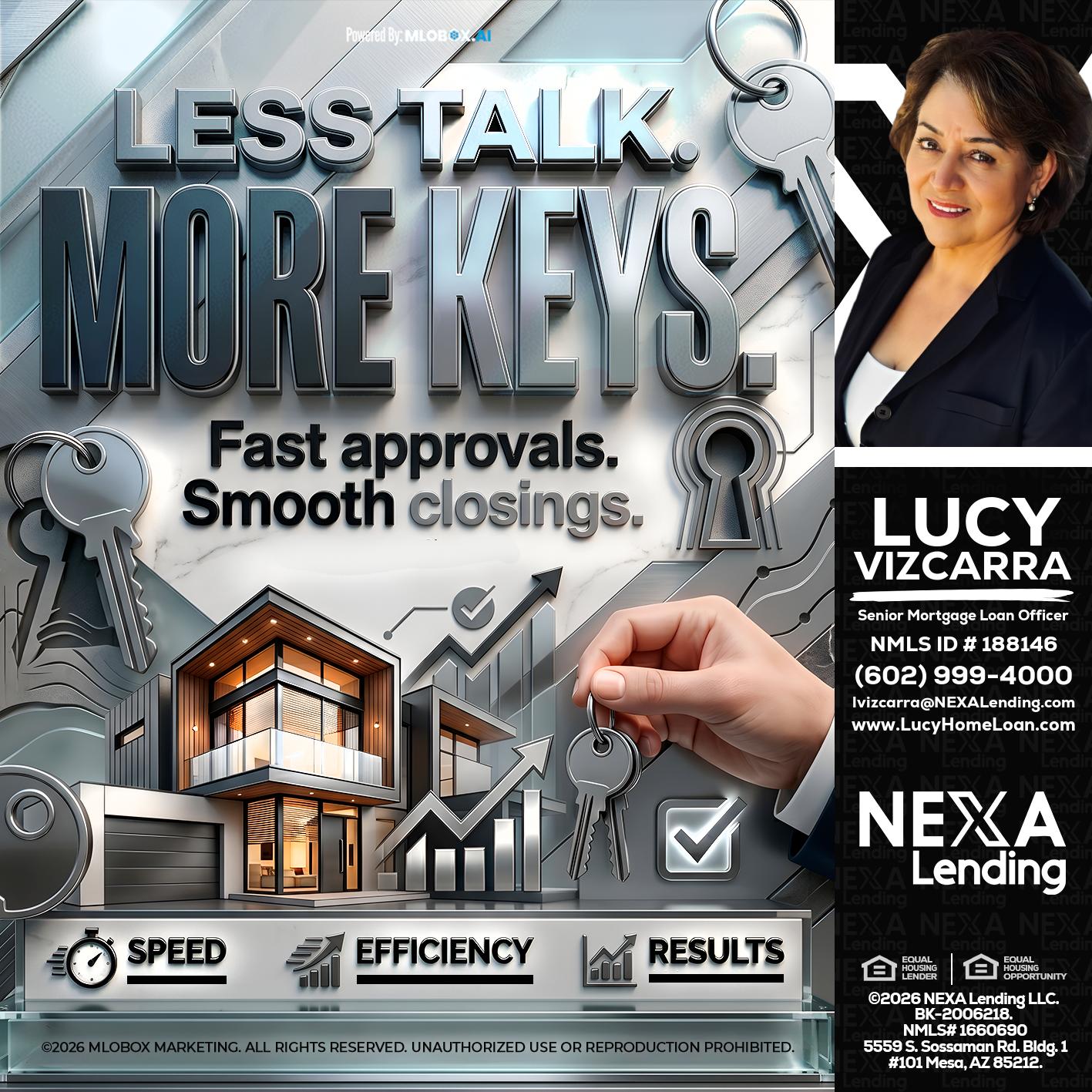 LESS TALK, MORE KEYS! - Lucy Vizcarra -Mortgage Loan Officer