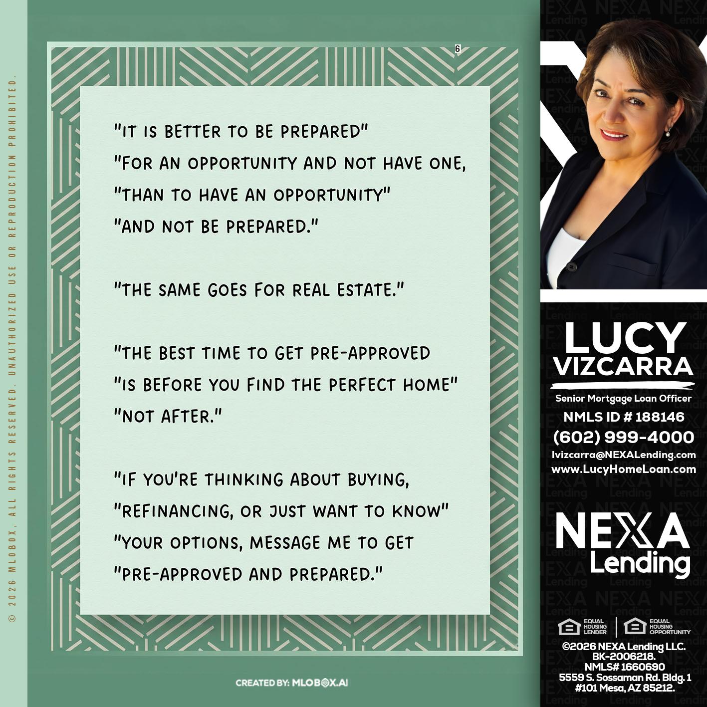 its better - Lucy Vizcarra -Mortgage Loan Officer