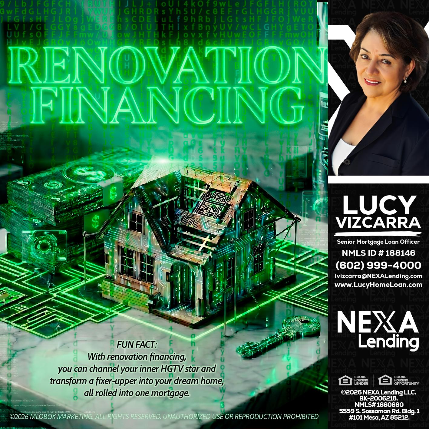 RENOVATION FINANCING - Lucy Vizcarra -Mortgage Loan Officer