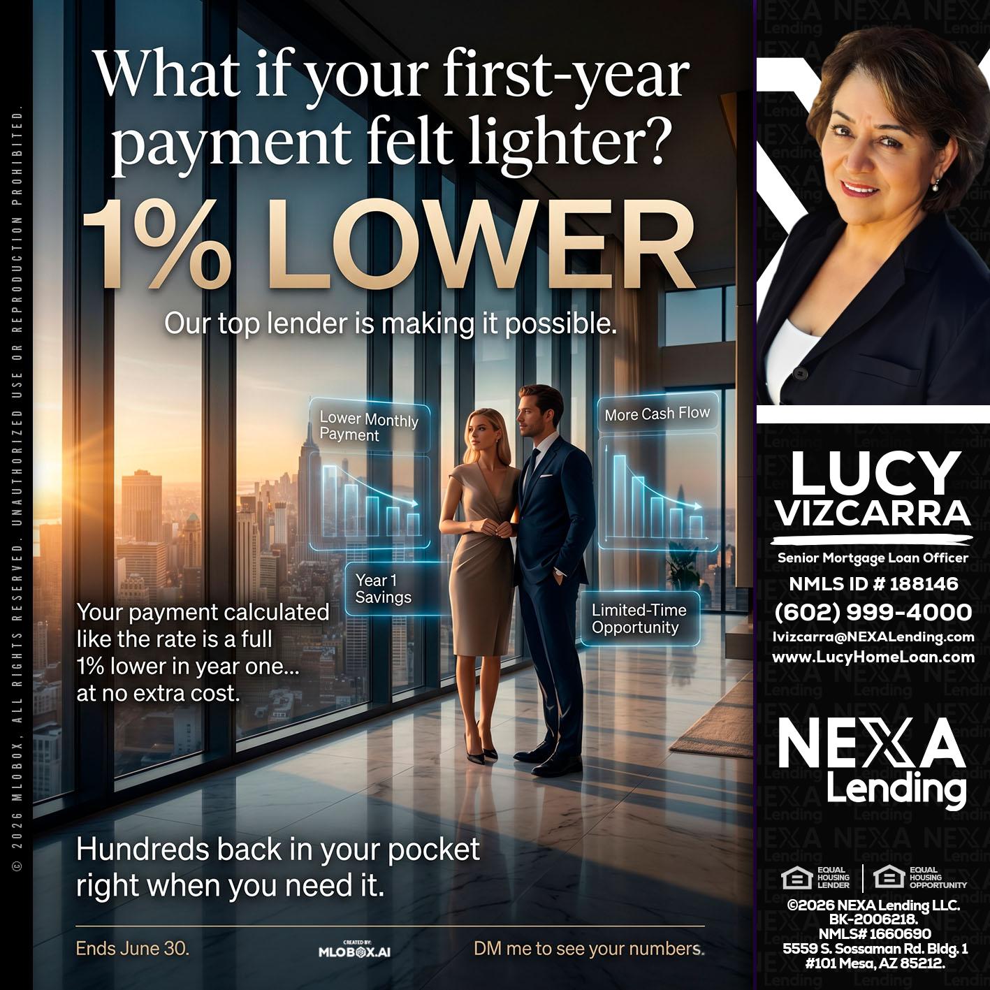 1% LOWER - Lucy Vizcarra -Mortgage Loan Officer
