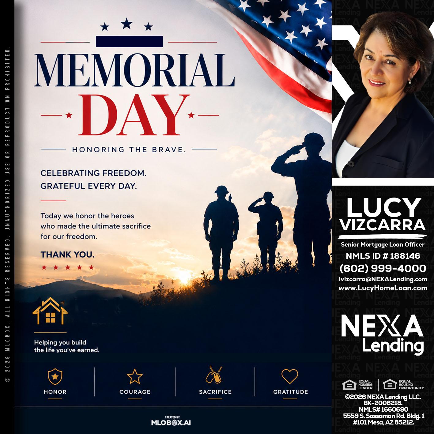 MEMORIAL DAY - Lucy Vizcarra -Mortgage Loan Officer