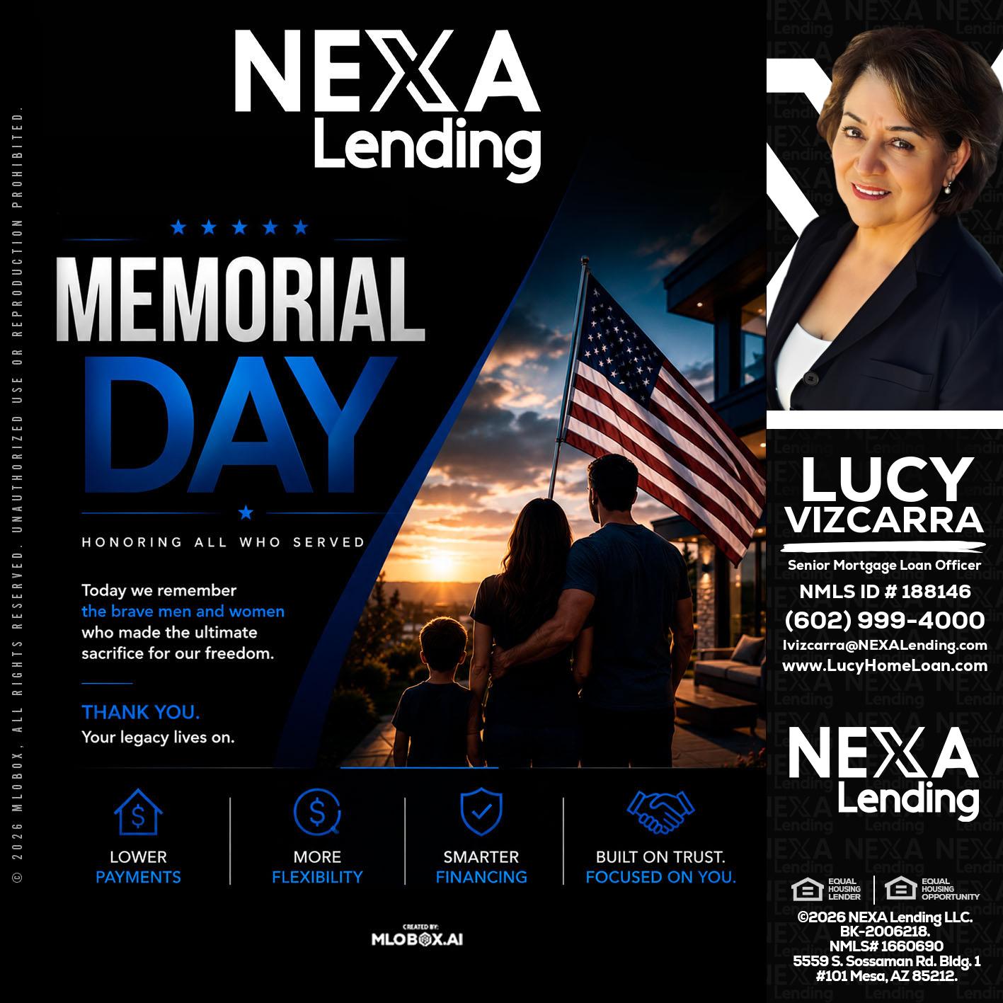 MEMORIAL DAY - Lucy Vizcarra -Mortgage Loan Officer