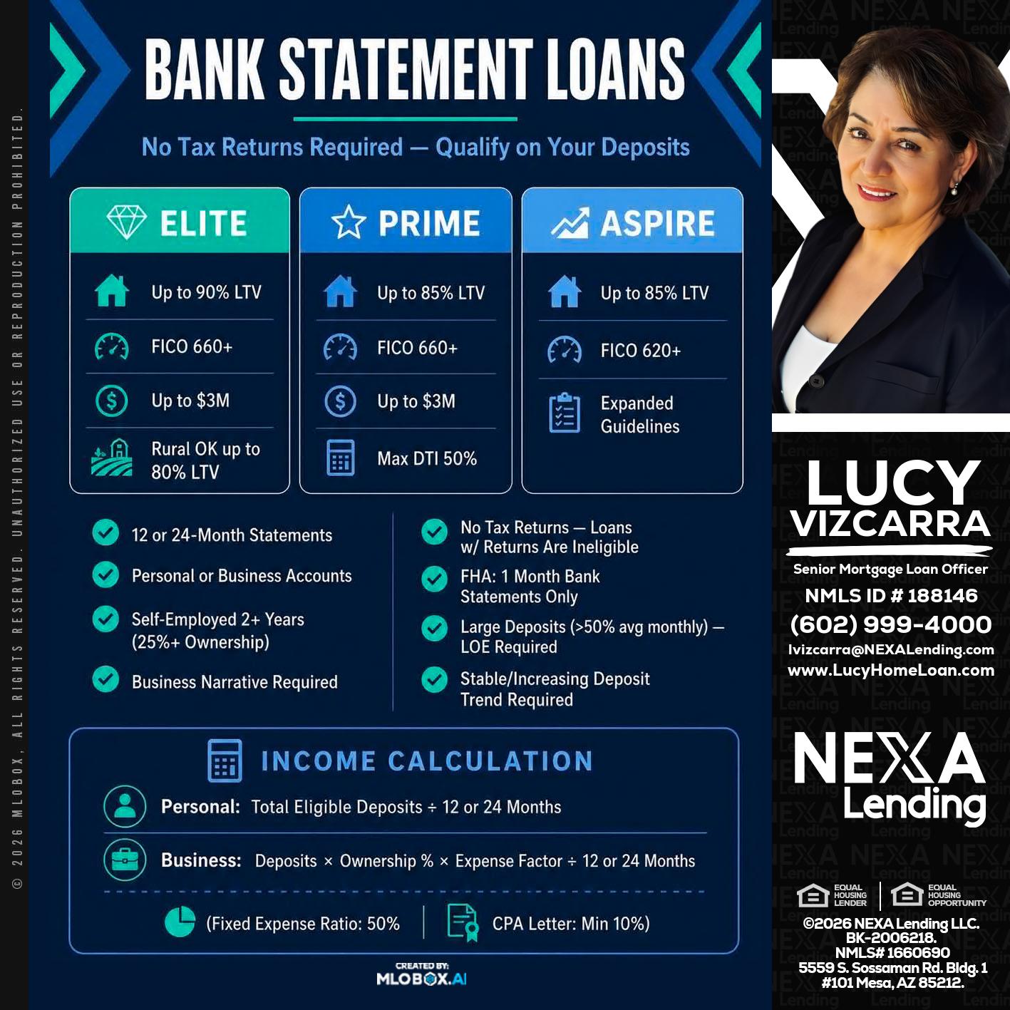 BANK STATEMENT - Lucy Vizcarra -Mortgage Loan Officer