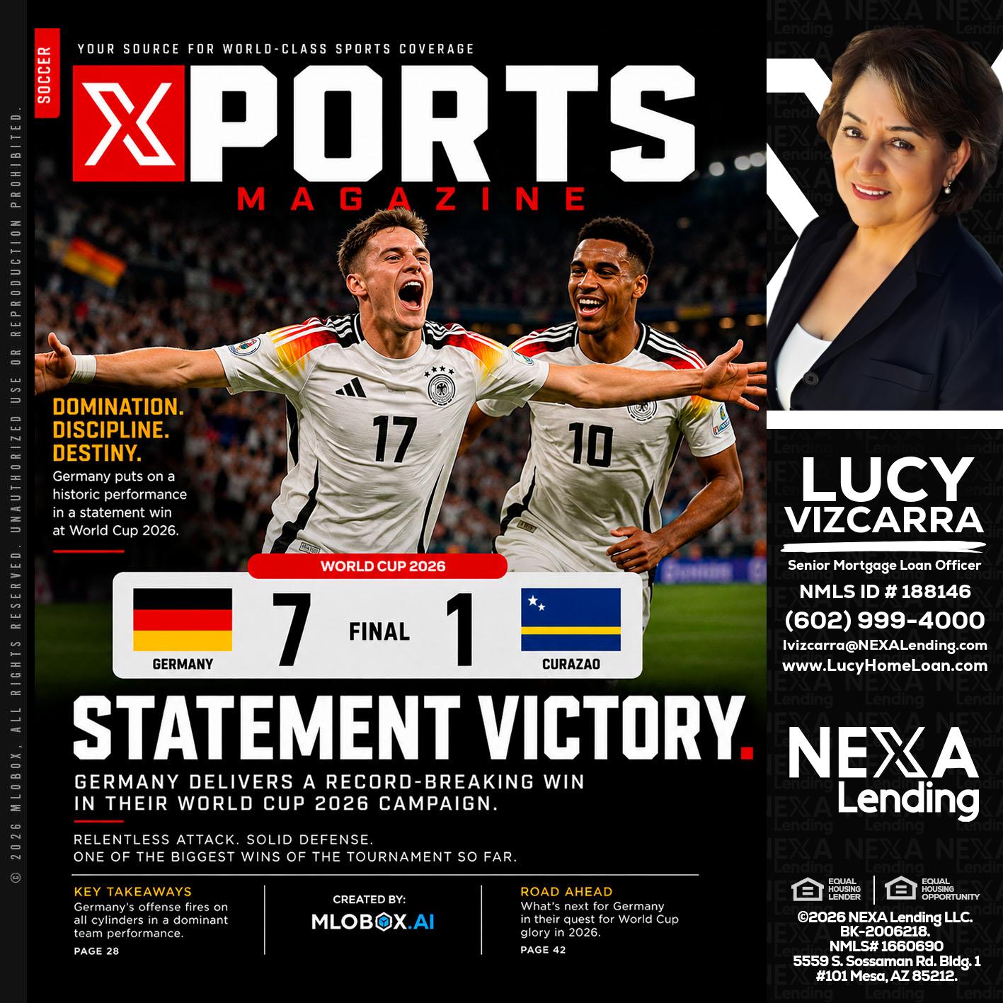GERMANY VS CURASSAO (7-1) - Lucy Vizcarra -Mortgage Loan Officer