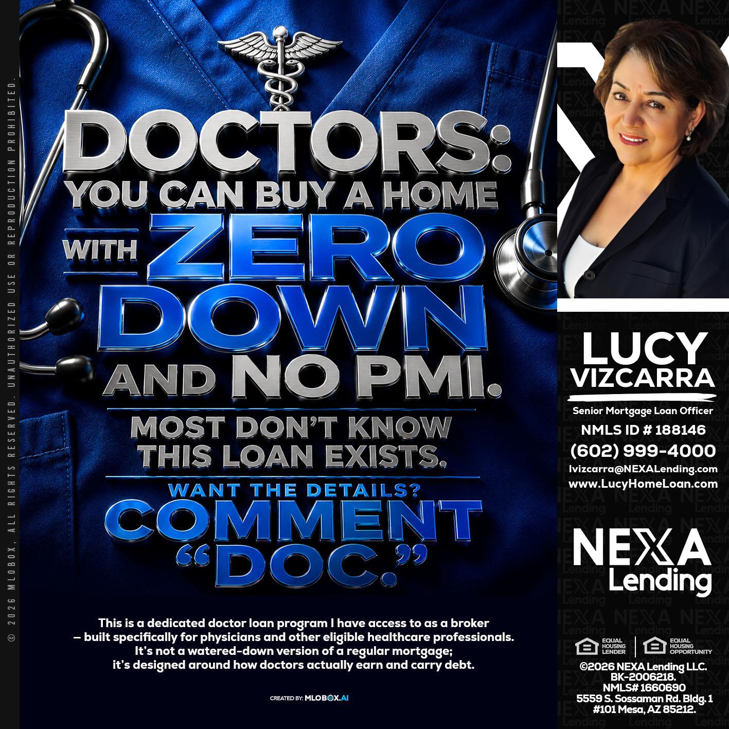 DOCTORS YOU CAN BUY - Lucy Vizcarra -Mortgage Loan Officer