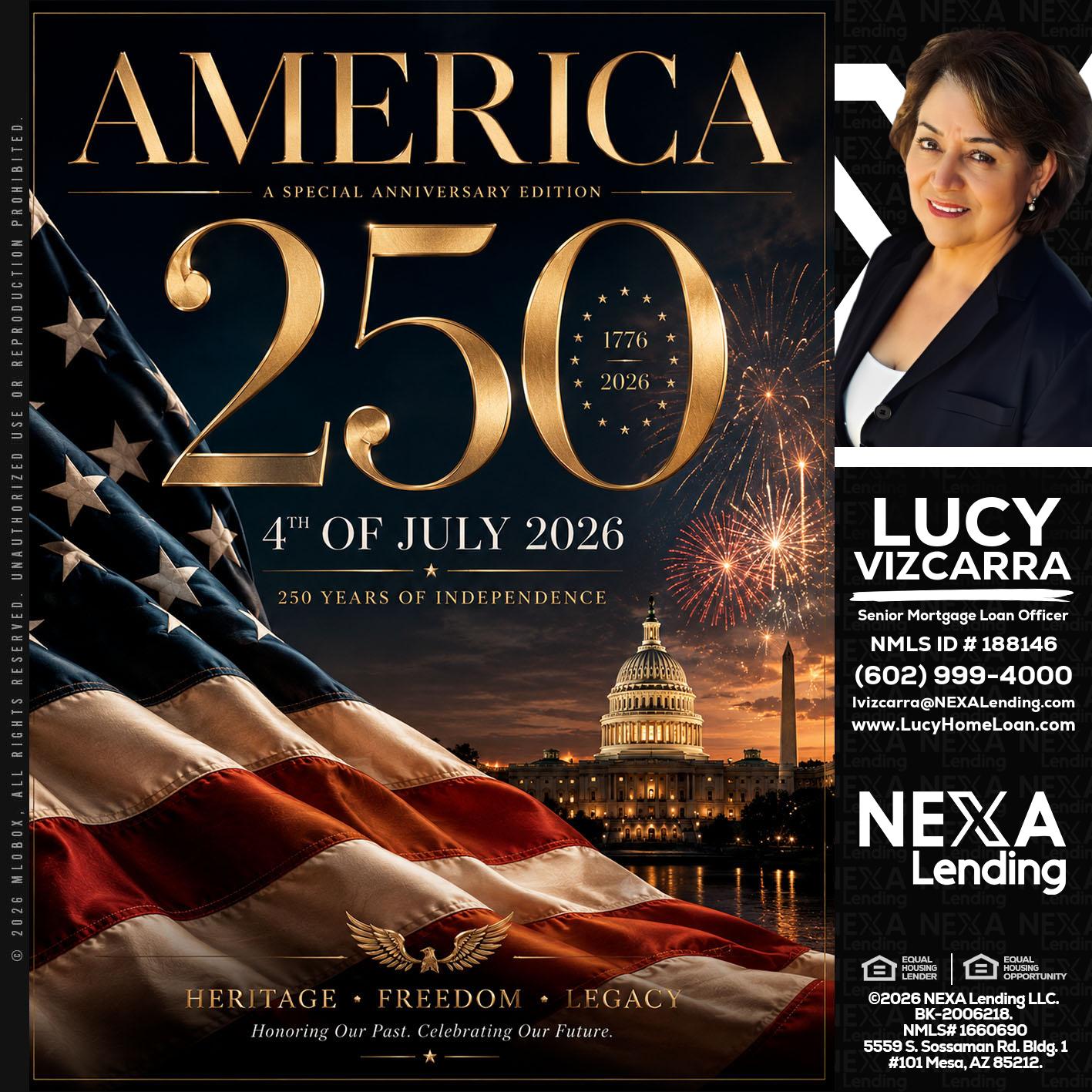 AMERICA 250 TH - Lucy Vizcarra -Mortgage Loan Officer