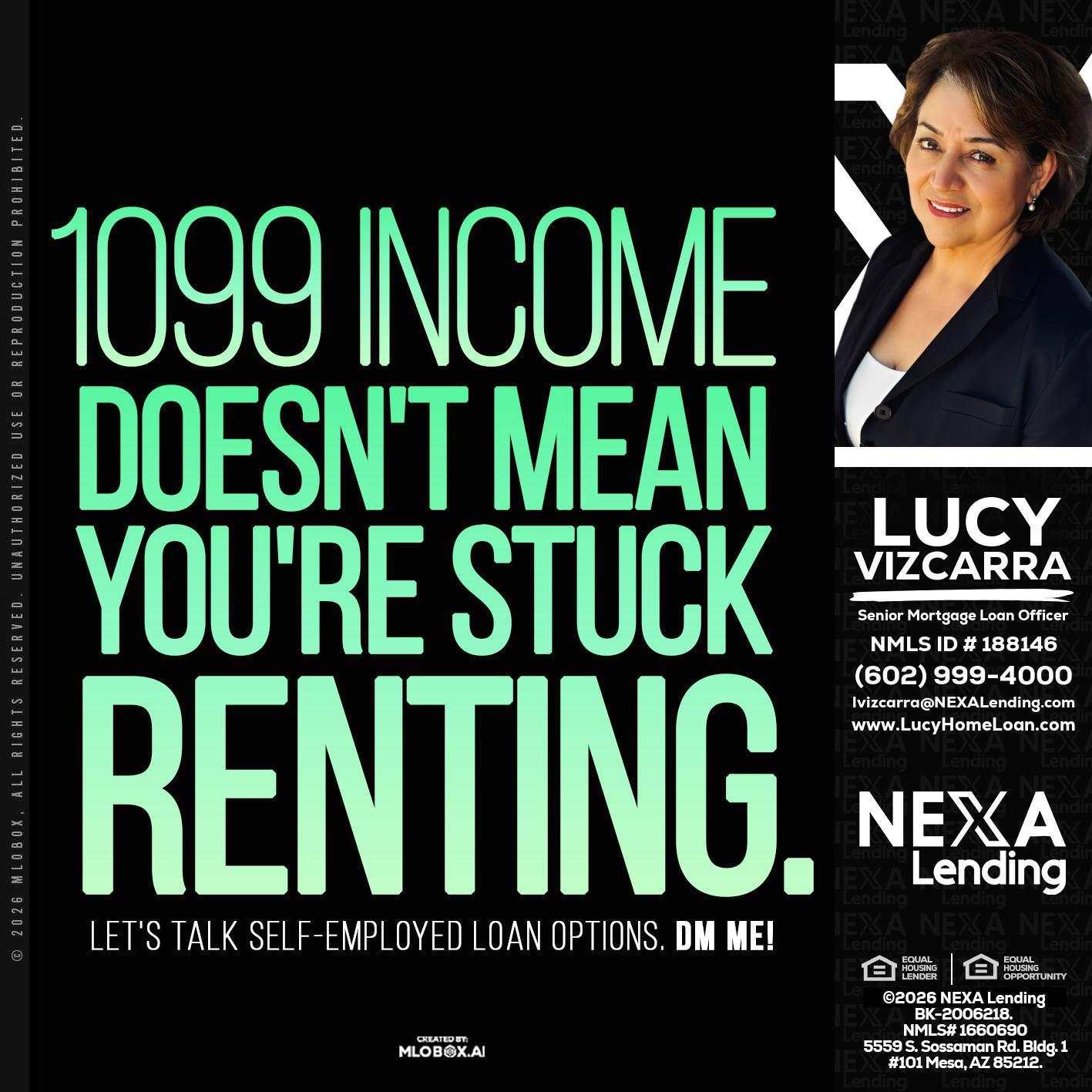 1099 income - Lucy Vizcarra -Mortgage Loan Officer